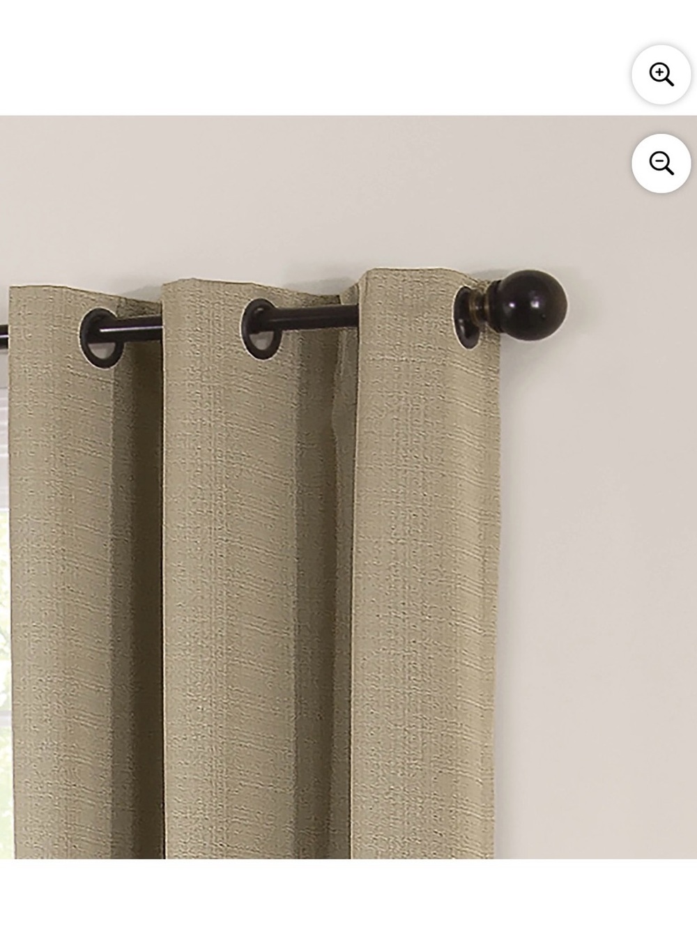 Eclipse Beige Textured Grommet Curtain Panel set of 2